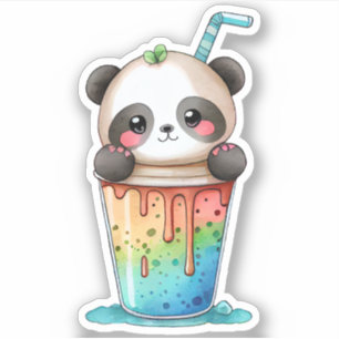 Kawaii Panda Drink Sticker