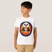 Kawaii Panda Eating Pizza Boba Tea T-shirt (Voorkant volledig)