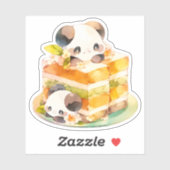 Kawaii Panda en Cake Sticker (Vel)