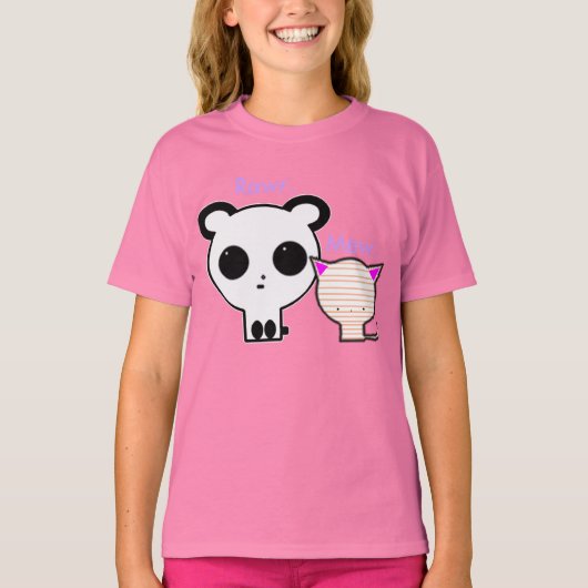 Kawaii Panda en Kitten T shirt (Voorkant)