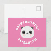 Kawaii Panda Feestdagenkaart (Voorkant / Achterkant)