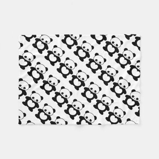 Kawaii panda fleece deken (Voorkant (Horizontaal))
