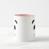 Kawaii panda gezicht gepersonaliseerd roze mok (Midden)