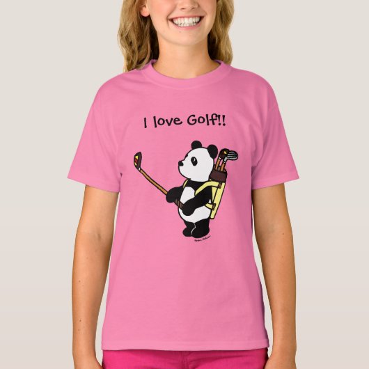 Kawaii Panda Golfer T-shirt (Voorkant)