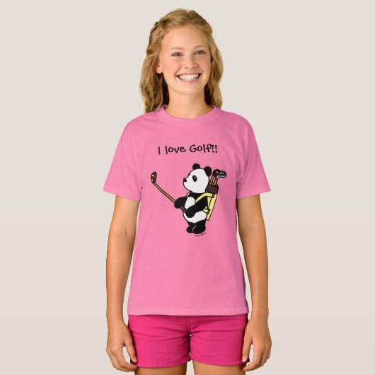 Kawaii Panda Golfer T-shirt (Voorkant volledig)