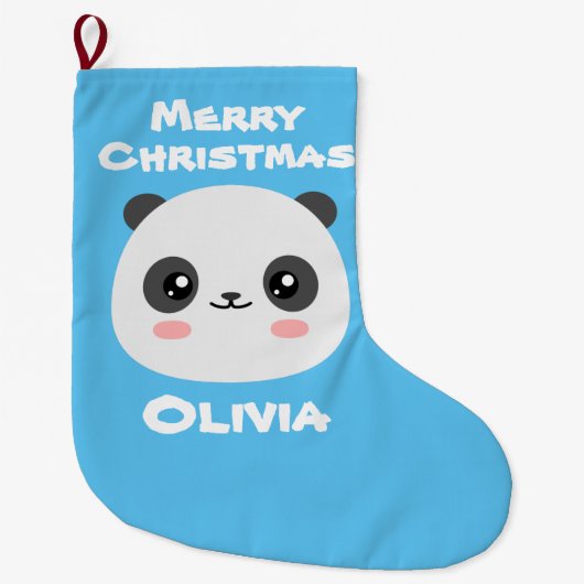 Kawaii Panda Grote Kerstsok (Voorkant)