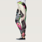 Kawaii Panda houdt hart vast in een bamboebos Leggings (Links)