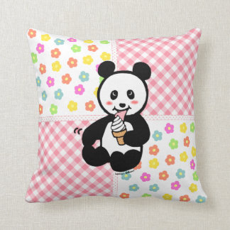Kawaii Panda Ice Cream Cartoon Patchwork Kussen