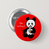 Kawaii Panda Ice Cream Cartoon Ronde Button 5,7 Cm (Voorkant /achterkant)