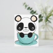 Kawaii Panda in een Teacup Briefkaart (Staand voorkant)