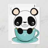 Kawaii Panda in een Teacup Briefkaart (Voorkant / Achterkant)
