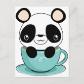 Kawaii Panda in een Teacup Briefkaart (Voorkant)