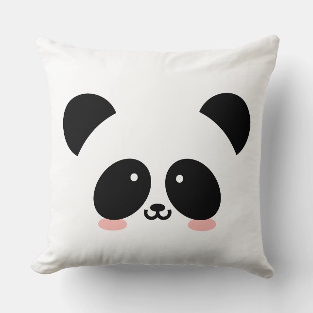 Kawaii Panda| Jouw namen toevoegen Kussen (Voorkant)