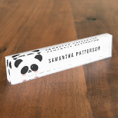 Kawaii Panda| Jouw namen toevoegen Naambordje (Zijkant)