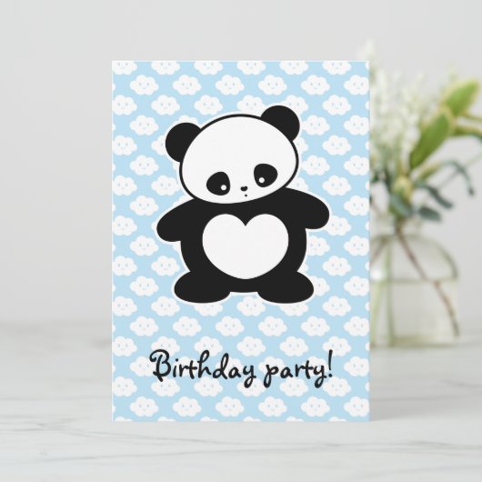 Kawaii panda kaart (Staand voorkant)