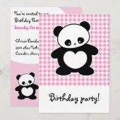 Kawaii panda kaart (Voorkant / Achterkant)