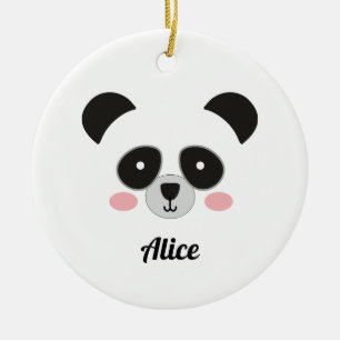 Kawaii Panda Kerst Ornament – Naam op Maat