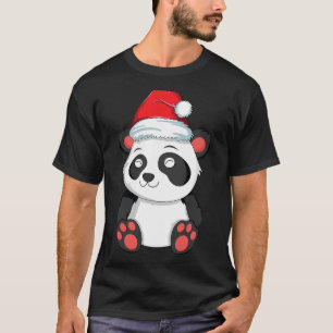 Kawaii Panda Kerstmis Santa Hat Xmas Beer Meisjes T-shirt