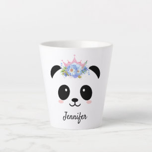 Kawaii panda koningin gepersonaliseerd latte mok