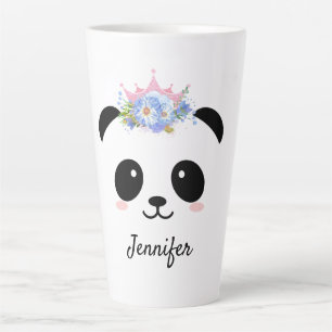 Kawaii panda koningin gepersonaliseerd latte mok