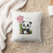 Kawaii Panda Kussen met Bamboe en Hartballonnen R (Deken)