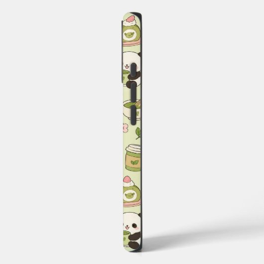 Kawaii Panda Matcha Pattern Phone Case (Achterkant / Links)