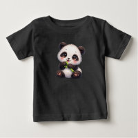 Kawaii Panda met Bamboe | Grafisch Uniseks T-shirt