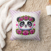 Kawaii Panda met hart en Roos Kussen (Deken)