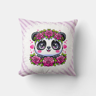 Kawaii Panda met hart en Roos Kussen