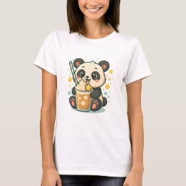 Kawaii Panda met Vanilla Frappuccino – Schattigee T-shirt