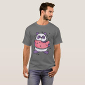 Kawaii Panda met watermeloen T-shirt (Voorkant volledig)