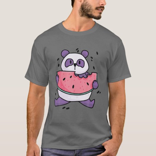 Kawaii Panda met watermeloen T-shirt (Voorkant)
