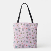 Kawaii Panda Naadloze Patronen Pink Tote Bag (Achterkant)