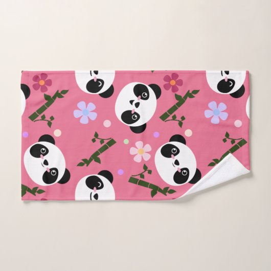Kawaii Panda op Roze Bad Handdoek (Handdoek)