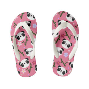 Kawaii Panda op Roze Kinder Teenslippers
