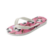 Kawaii Panda op Roze Kinder Teenslippers (Schuin)