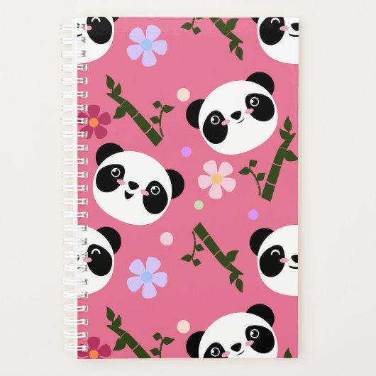 Kawaii Panda op Roze Planner (Voorkant)