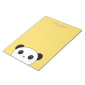 Kawaii Panda over Geel Notitieblok (Schuin)