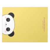 Kawaii Panda over Geel Notitieblok (Voorkant)