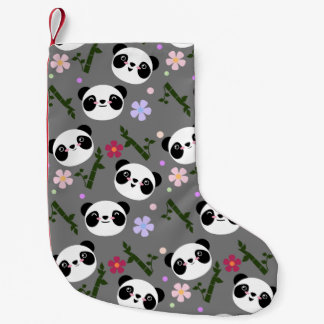 Kawaii Panda over grijs Kleine Kerstsok