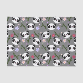 Kawaii Panda over grijs Tissuepapier