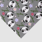 Kawaii Panda over grijs Tissuepapier (Detail)