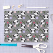 Kawaii Panda over grijs Tissuepapier (Craft)