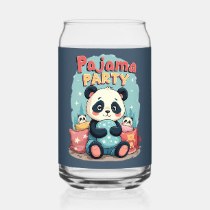 Kawaii Panda Pajama Party Gezellig Sleepover Esthe Blikvorm Glas