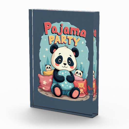 Kawaii Panda Pajama Party Gezellig Sleepover Esthe Fotoblokken (Rechts)