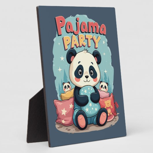Kawaii Panda Pajama Party Gezellig Sleepover Esthe Fotoplaat (Zijkant)