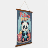 Kawaii Panda Pajama Party Gezellig Sleepover Esthe Hangend Wandkleed (Gebogen)