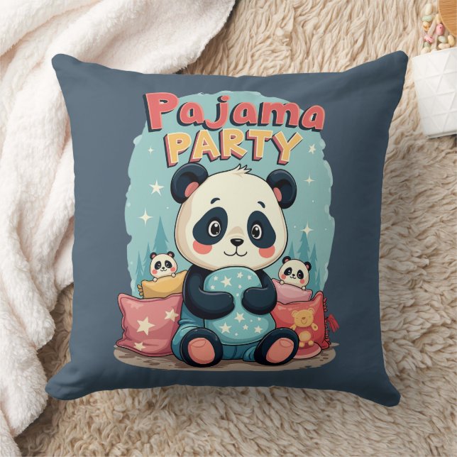 Kawaii Panda Pajama Party Gezellig Sleepover Esthe Kussen (Deken)