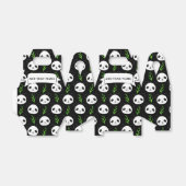 Kawaii Panda Patroon Bamboe in Zwart Wit Groen Bedankdoosjes (Uitgevouwen)