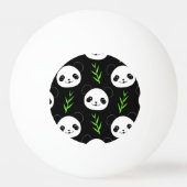 Kawaii Panda Patroon Bamboe in Zwart Wit Groen Pingpongbal (Voorkant)